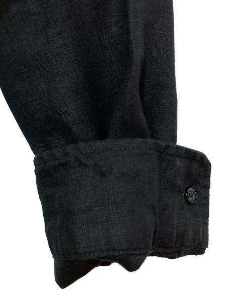LAUREN RALPH LAUREN（ローレンラルフローレン）LAUREN RALPH LAUREN (ローレンラルフローレン) リネンスキッパーブラウス ブラック サイズ:Mの古着・服飾アイテム