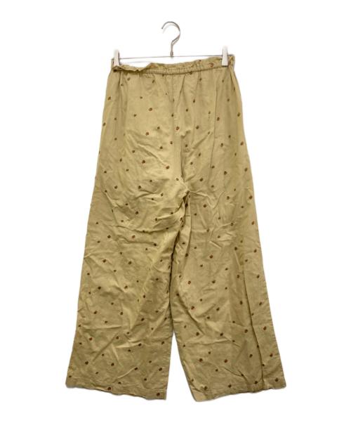 KAGURE（カグレ）KAGURE (カグレ) 小花刺繍イージーパンツ - ベージュ サイズ:FREEの古着・服飾アイテム
