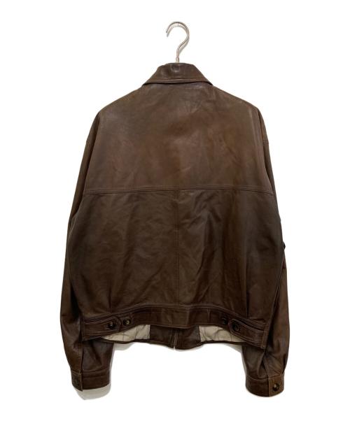 Salvatore Ferragamo（サルヴァトーレ フェラガモ）Salvatore Ferragamo (サルヴァトーレ フェラガモ) OLDレザージャケット ブラウン サイズ:48の古着・服飾アイテム