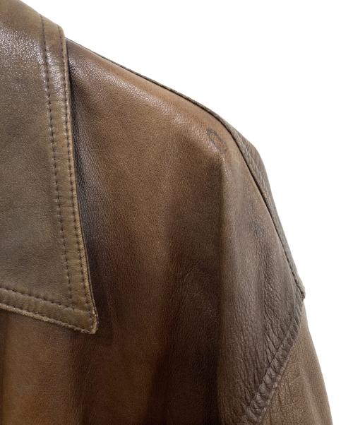 Salvatore Ferragamo（サルヴァトーレ フェラガモ）Salvatore Ferragamo (サルヴァトーレ フェラガモ) OLDレザージャケット ブラウン サイズ:48の古着・服飾アイテム