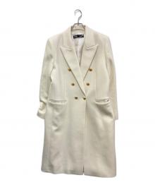 ZARA（ザラ）の古着「金釦ダブルコート」｜ホワイト