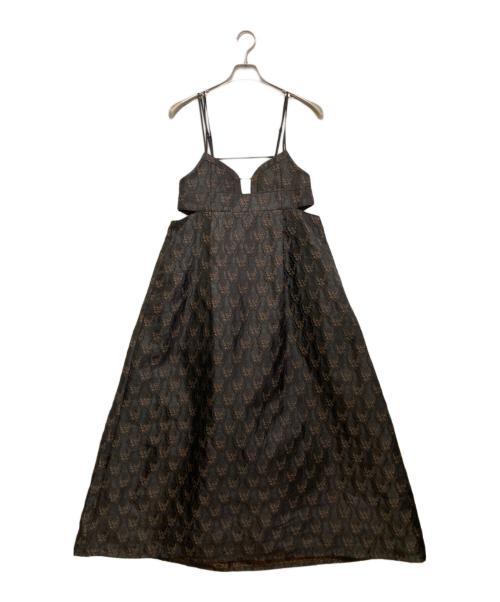 ANOGH（アノフ）ANOGH (アノフ) JACQUARD CAMISOLE DRESS　AMW-22A-26 ブラック サイズ:Freeの古着・服飾アイテム