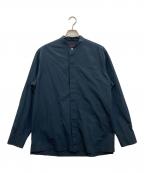 CABANキャバン）の古着「コットンタイプライター バンドカラーシャツ」｜ネイビー