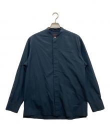 CABAN（キャバン）の古着「コットンタイプライター バンドカラーシャツ」｜ネイビー