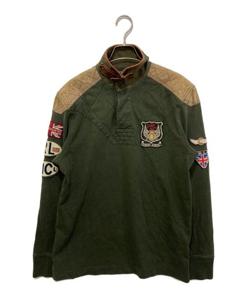 POLO RALPH LAUREN（ポロ・ラルフローレン）POLO RALPH LAUREN (ポロ・ラルフローレン) モーターサイクルラガーシャツ カーキ サイズ:Lの古着・服飾アイテム