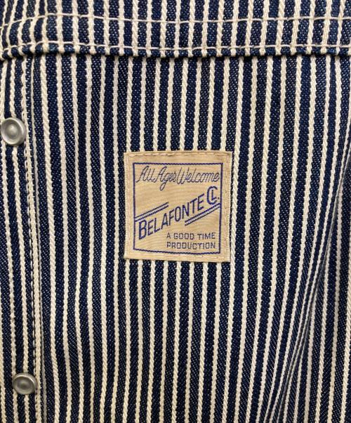 BELAFONTE（ベラフォンテ）BELAFONTE (ベラフォンテ) ヒッコリーストライプジップジャケット ネイビー サイズ:Lの古着・服飾アイテム