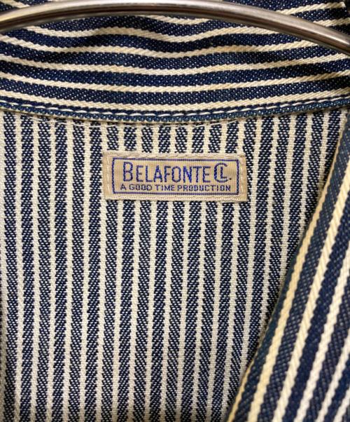 BELAFONTE（ベラフォンテ）BELAFONTE (ベラフォンテ) ヒッコリーストライプジップジャケット ネイビー サイズ:Lの古着・服飾アイテム