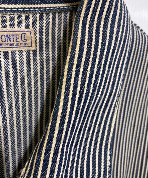 BELAFONTE（ベラフォンテ）BELAFONTE (ベラフォンテ) ヒッコリーストライプジップジャケット ネイビー サイズ:Lの古着・服飾アイテム