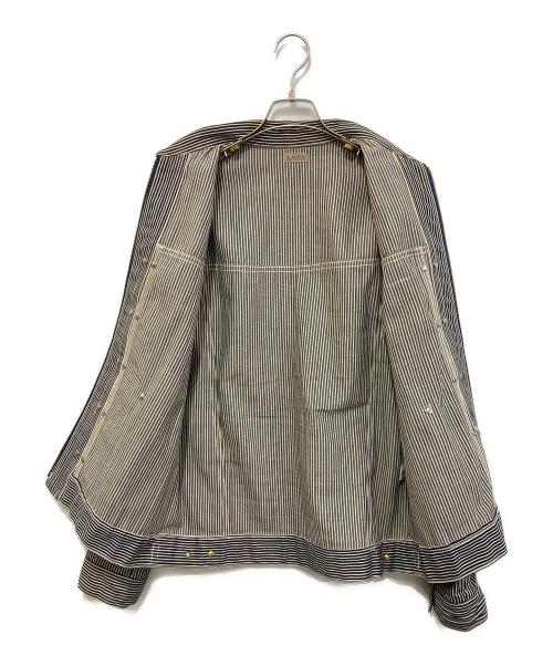 BELAFONTE（ベラフォンテ）BELAFONTE (ベラフォンテ) ヒッコリーストライプジップジャケット ネイビー サイズ:Lの古着・服飾アイテム