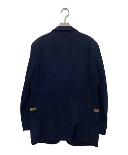 GUCCI（グッチ）GUCCI (グッチ) ウェブストライプ付きテーラードジャケット ネイビー サイズ:48の古着・服飾アイテム