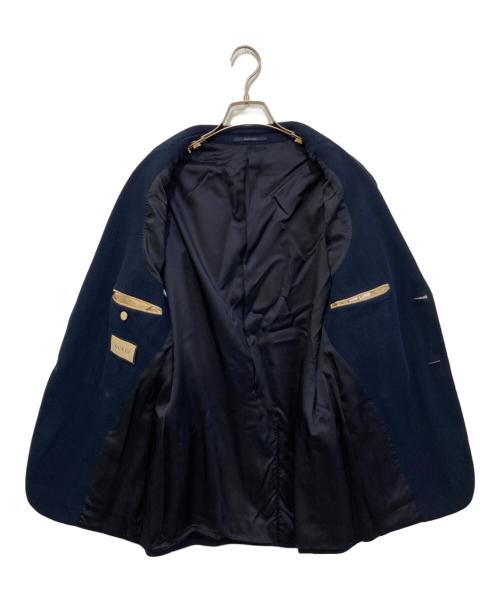 GUCCI（グッチ）GUCCI (グッチ) ウェブストライプ付きテーラードジャケット ネイビー サイズ:48の古着・服飾アイテム