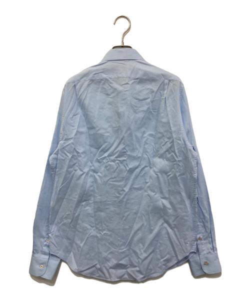 GUCCI（グッチ）GUCCI (グッチ) ロゴ刺繍シャツ ブルー サイズ:15の古着・服飾アイテム