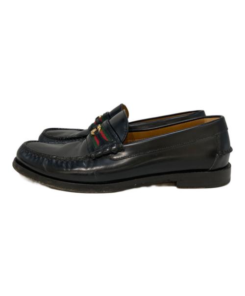 GUCCI（グッチ）GUCCI (グッチ) インターロッキングGローファー ブラック サイズ:7 1/2の古着・服飾アイテム