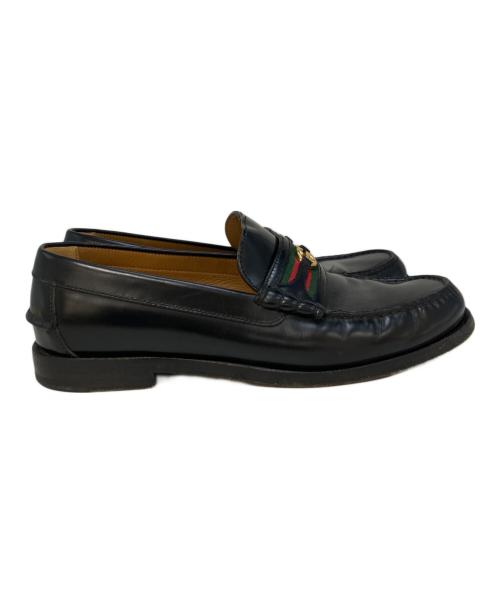 GUCCI（グッチ）GUCCI (グッチ) インターロッキングGローファー ブラック サイズ:7 1/2の古着・服飾アイテム