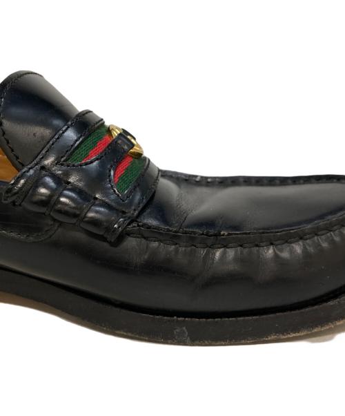 GUCCI（グッチ）GUCCI (グッチ) インターロッキングGローファー ブラック サイズ:7 1/2の古着・服飾アイテム