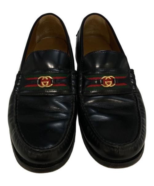GUCCI（グッチ）GUCCI (グッチ) インターロッキングGローファー ブラック サイズ:7 1/2の古着・服飾アイテム