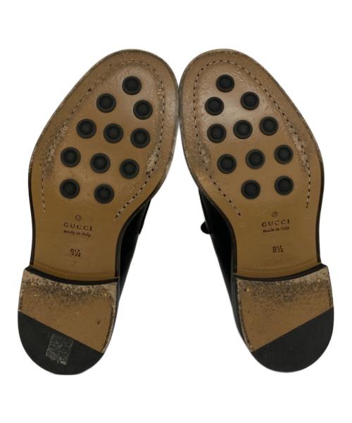 GUCCI（グッチ）GUCCI (グッチ) Uチップコインローファー ブラック サイズ:8 1/2の古着・服飾アイテム