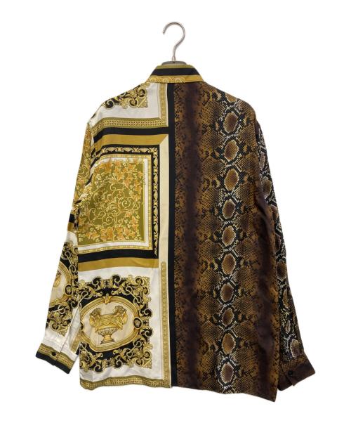 VERSACE（ヴェルサーチェ）VERSACE (ヴェルサーチェ) バロック メデューサ パイソン柄 長袖シャツ イエロー サイズ:38の古着・服飾アイテム