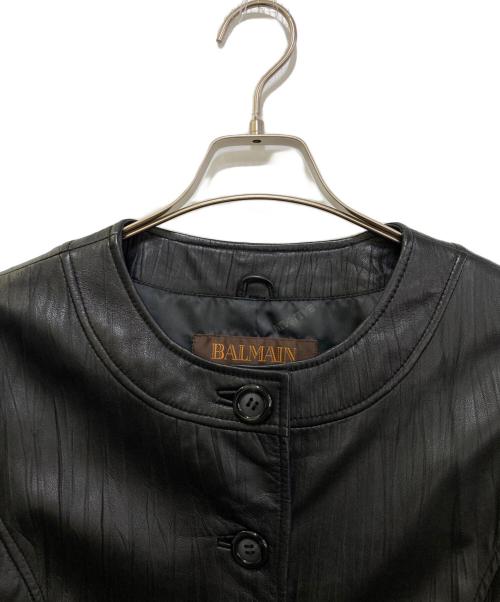 BALMAIN（バルマン）BALMAIN (バルマン) レザーコート ブラック サイズ:不明(実寸をご参考下さい)の古着・服飾アイテム
