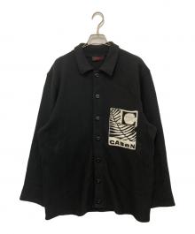 CABAN（キャバン）の古着「コットンカシミヤ ポロカーディガン」｜ブラック