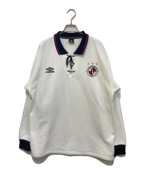 UMBRO（アンブロ）UMBRO (アンブロ) BoTT (ボット) Uniform Long Sleeve Polo Shirt ホワイトの古着・服飾アイテム