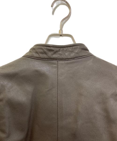 BEAMS（ビームス）BEAMS (ビームス) ゴートスキンレザージャケット ブラウン サイズ:Lの古着・服飾アイテム