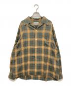 WACKO MARIAワコマリア）の古着「オンブレチェックオープンカラーシャツ」｜ブラウン