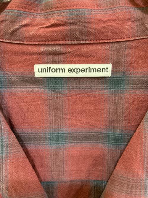 uniform experiment（ユニフォームエクスペリメント）uniform experiment (ユニフォームエクスペリメント) S/S ITALIAN COLLAR SHIRT レッド サイズ:3の古着・服飾アイテム