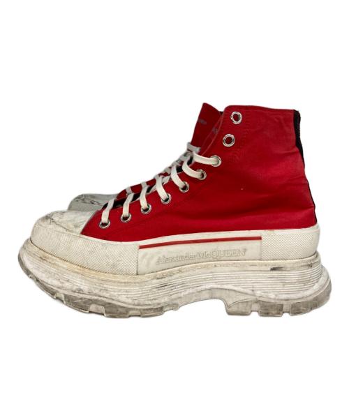 ALEXANDER McQUEEN（アレキサンダーマックイーン）ALEXANDER McQUEEN (アレキサンダーマックイーン) Thread Slick Boots レッド サイズ:42の古着・服飾アイテム