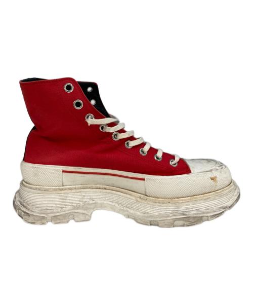 ALEXANDER McQUEEN（アレキサンダーマックイーン）ALEXANDER McQUEEN (アレキサンダーマックイーン) Thread Slick Boots レッド サイズ:42の古着・服飾アイテム