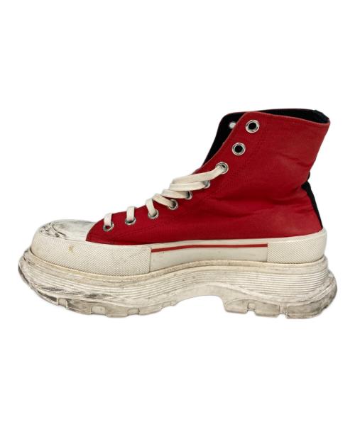 ALEXANDER McQUEEN（アレキサンダーマックイーン）ALEXANDER McQUEEN (アレキサンダーマックイーン) Thread Slick Boots レッド サイズ:42の古着・服飾アイテム