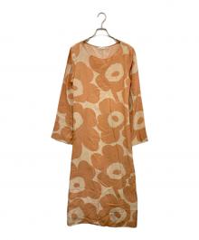 marimekko（マリメッコ）の古着「TYVARI UNIKKO DRESS」｜ベージュ