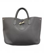 LONGCHAMPロンシャン）の古着「ロゾレザートートバッグ」｜グレー