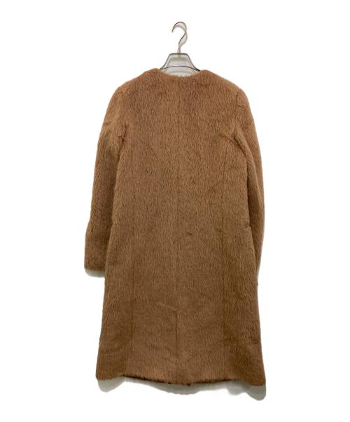 MaxMara（マックスマーラ）MaxMara (マックスマーラ) アルパカ シャギー ノーカラー ロングコート ベージュ サイズ:40の古着・服飾アイテム