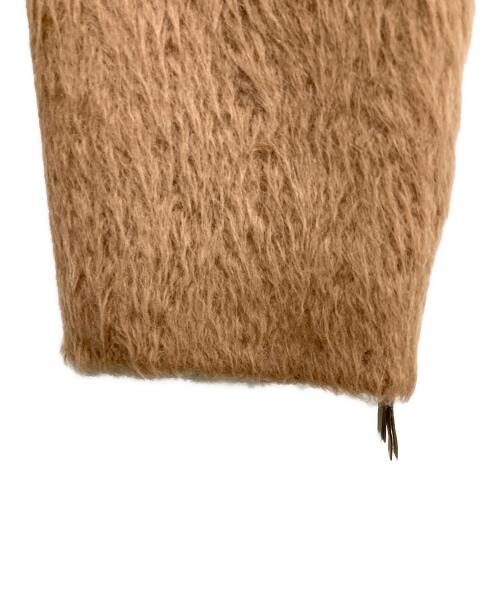 MaxMara（マックスマーラ）MaxMara (マックスマーラ) アルパカ シャギー ノーカラー ロングコート ベージュ サイズ:40の古着・服飾アイテム