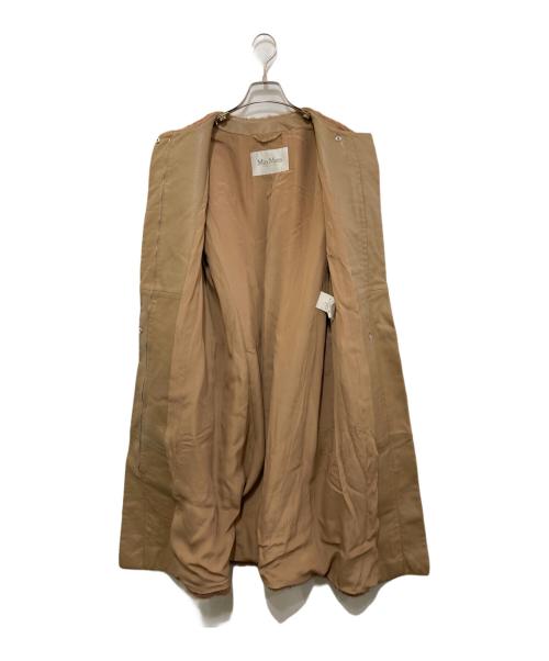 MaxMara（マックスマーラ）MaxMara (マックスマーラ) アルパカ シャギー ノーカラー ロングコート ベージュ サイズ:40の古着・服飾アイテム
