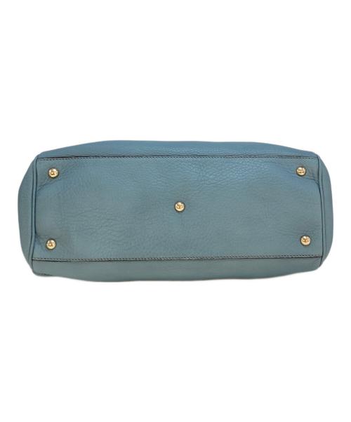 GUCCI（グッチ）GUCCI (グッチ) バンブーショッパーミディアムトート ブルーの古着・服飾アイテム