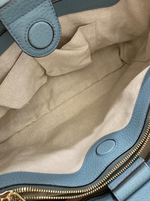 GUCCI（グッチ）GUCCI (グッチ) バンブーショッパーミディアムトート ブルーの古着・服飾アイテム