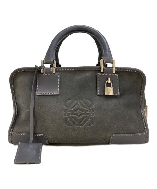 LOEWE（ロエベ）LOEWE (ロエベ) アマソナ28 スエードハンドバッグ グレーの古着・服飾アイテム