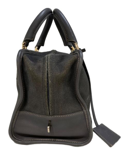 LOEWE（ロエベ）LOEWE (ロエベ) アマソナ28 スエードハンドバッグ グレーの古着・服飾アイテム