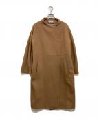 BARNEYS NEWYORKバーニーズ・ニューヨーク）の古着「ノーカラーウールコート」｜ブラウン