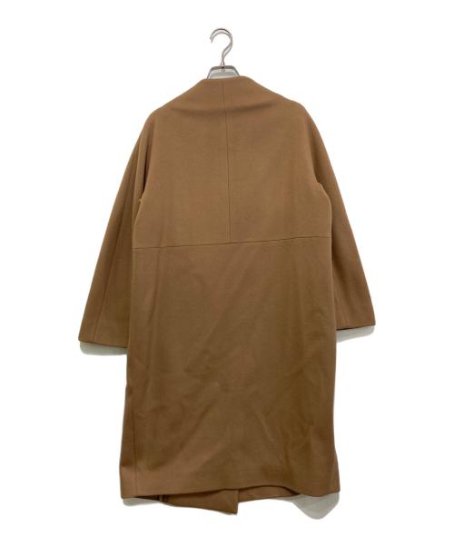 BARNEYS NEWYORK（バーニーズ・ニューヨーク）BARNEYS NEWYORK (バーニーズ・ニューヨーク) ノーカラーウールコート ブラウン サイズ:38の古着・服飾アイテム