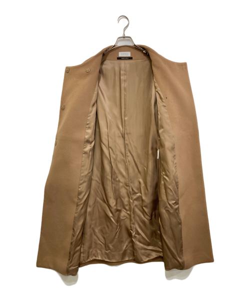 BARNEYS NEWYORK（バーニーズ・ニューヨーク）BARNEYS NEWYORK (バーニーズ・ニューヨーク) ノーカラーウールコート ブラウン サイズ:38の古着・服飾アイテム