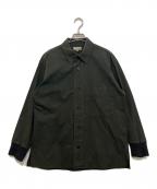 MARGARET HOWELLマーガレットハウエル）の古着「コットンシルクジャケット　579-2250011」｜オリーブ