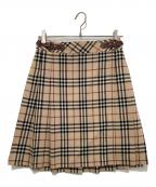 BURBERRY BLUE LABELバーバリーロンドンブルーレーベル）の古着「ノヴァチェックキルトスカート」｜ベージュ