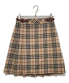 BURBERRY BLUE LABEL（バーバリー ブルー レーベル）の古着「ノヴァチェックキルトスカート」｜ベージュ