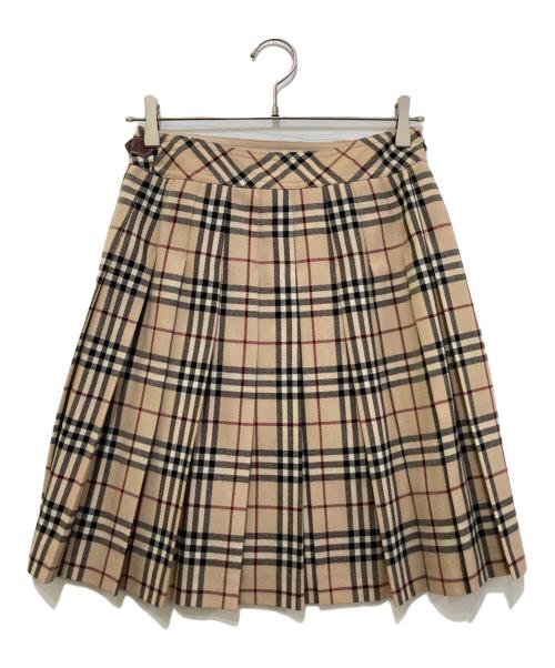 BURBERRY BLUE LABEL（バーバリー ブルー レーベル）BURBERRY BLUE LABEL (バーバリーロンドンブルーレーベル) ノヴァチェックキルトスカート ベージュ サイズ:36の古着・服飾アイテム