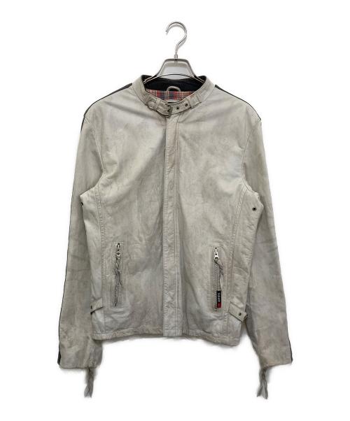 Schott（ショット）Schott (ショット) Classic Racerユーズド加工シングルライダースジャケット グレー サイズ:Sの古着・服飾アイテム