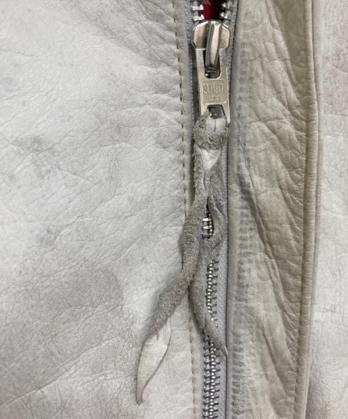 Schott（ショット）Schott (ショット) Classic Racerユーズド加工シングルライダースジャケット グレー サイズ:Sの古着・服飾アイテム