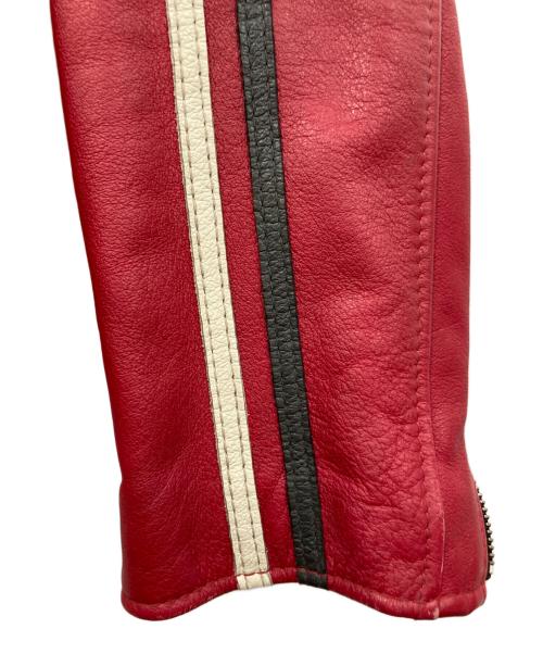 Schott（ショット）Schott (ショット) シングルライダースジャケット レッド サイズ:Lの古着・服飾アイテム